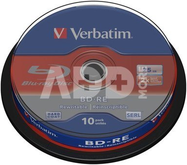 1x10 Verbatim BD-RE Blu-Ray 25GB 2x Speed, Cakebox