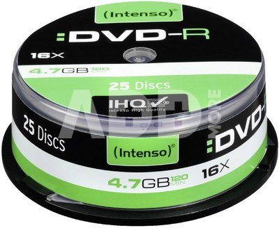 1x25 Intenso DVD-R 4,7GB 16x Speed, Cakebox