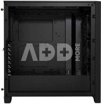 Corsair Tempered Glass PC Case iCUE 4000D RGB AIRFLOW Side window, Black, Mid-Tower, Power supply included No