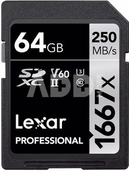LEXAR PROFESSIONAL SDHC / SDXC 1667X UHS-II 64GB