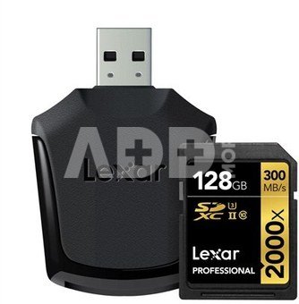 Lexar SDXC Card ink Reader 128GB 2000x Professional RDR UHS-II