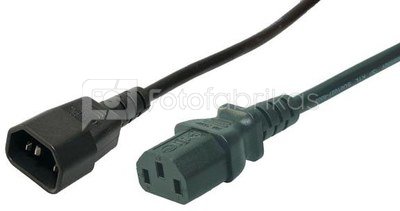 LogiLink Power cord extension male/female 1,8m black