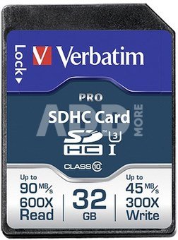 Verbatim SDHC Card Pro 32GB Class 10 UHS-I
