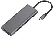 Adapter USB Type-C - HDMI, LAN, 3x USB Type-A, SD, TF, USB Type-C PD60W, Aux