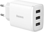 Baseus Compact Quick Charger, 3x USB, 17W (White)