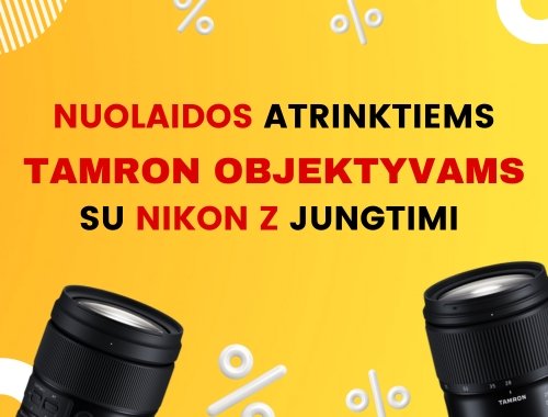 NUOLAIDOS atrinktiems TAMRON objektyvams su NIKON Z jungtimi